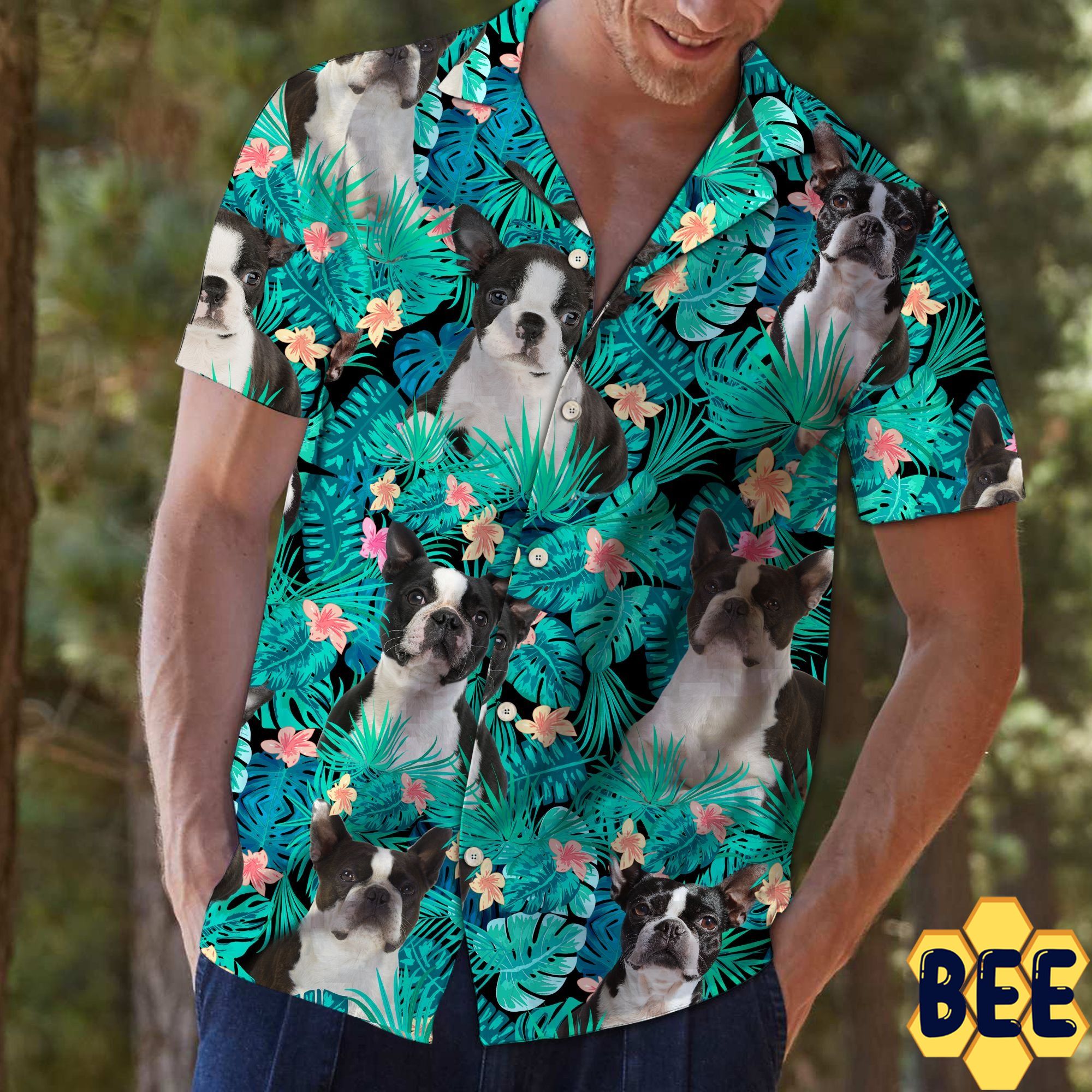 Boston Terrier Tropical Trending Hawaiian Shirt-1