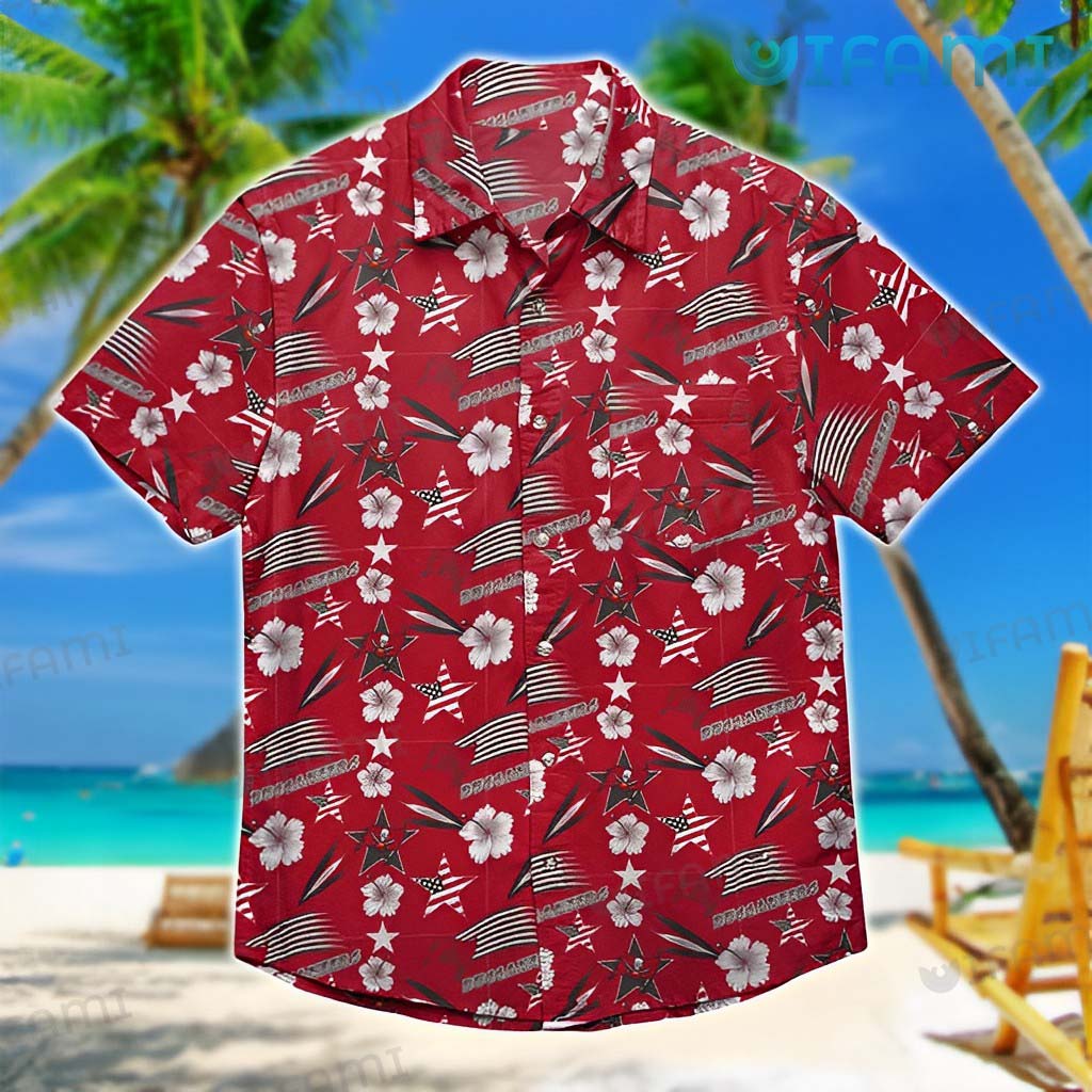 Buccaneers Hawaiian Shirt Star Hibiscus Flower Tampa Bay Buccaneers Gift