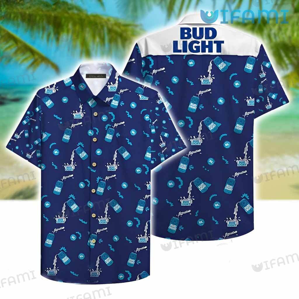 Bud Light Hawaiian Shirt Beer Cans Pattern Beer Lovers Gift