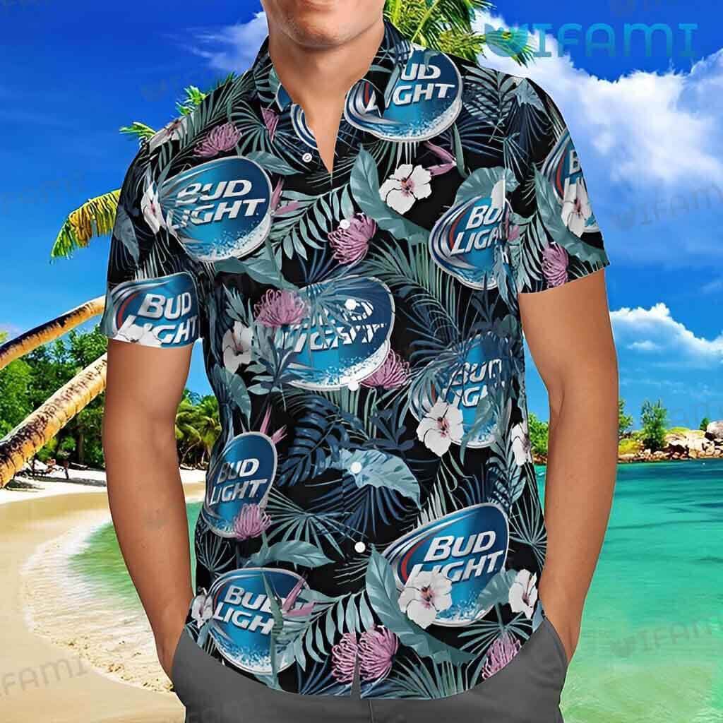 Bud Light Hawaiian Shirt Tropical Floral Beer Lovers Gift