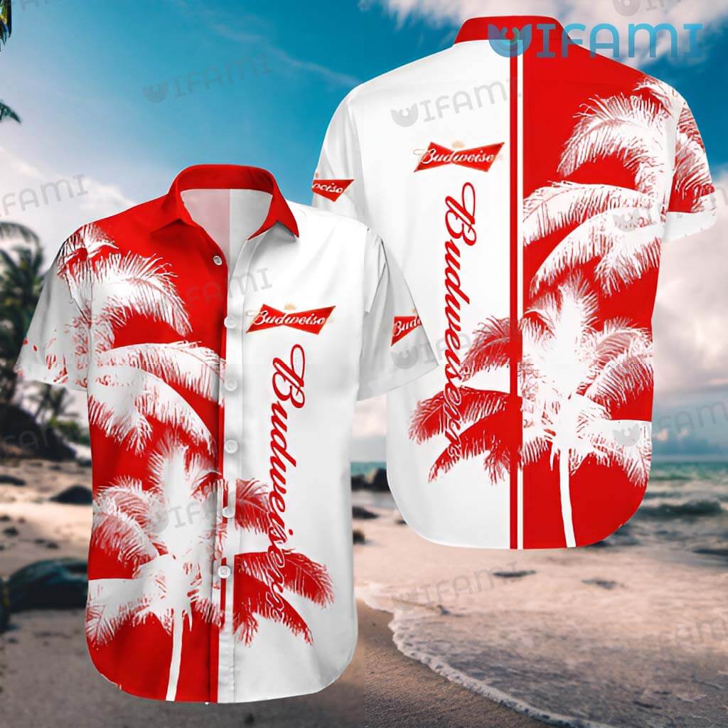 Budweiser Hawaiian Shirt Coconut Tree Beer Lovers Gift