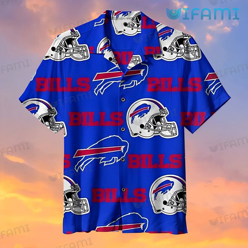 Buffalo Bills Hawaiian Shirt Blue Football Helmets Classic Buffalo Bills Gift