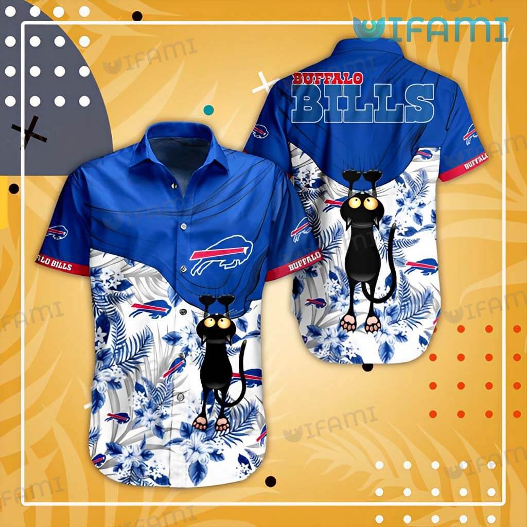 Buffalo Bills Hawaiian Shirt Funny Black Cat Buffalo Bills Gift Idea-