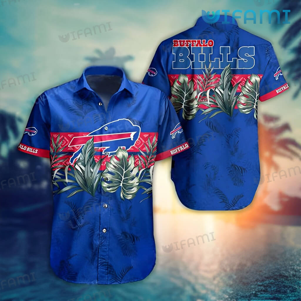 Buffalo Bills Hawaiian Shirt Tropical Palm Leaves Buffalo Bills Gift