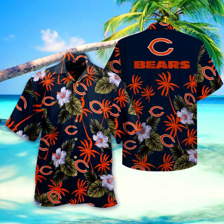 Chicago Bears Nfl Hawaiian Shirt Short 3d For Fans-1