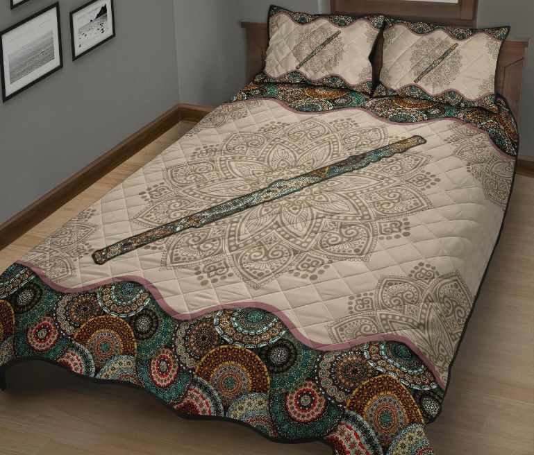Flute Mandala Quilt Spread Bedding Set