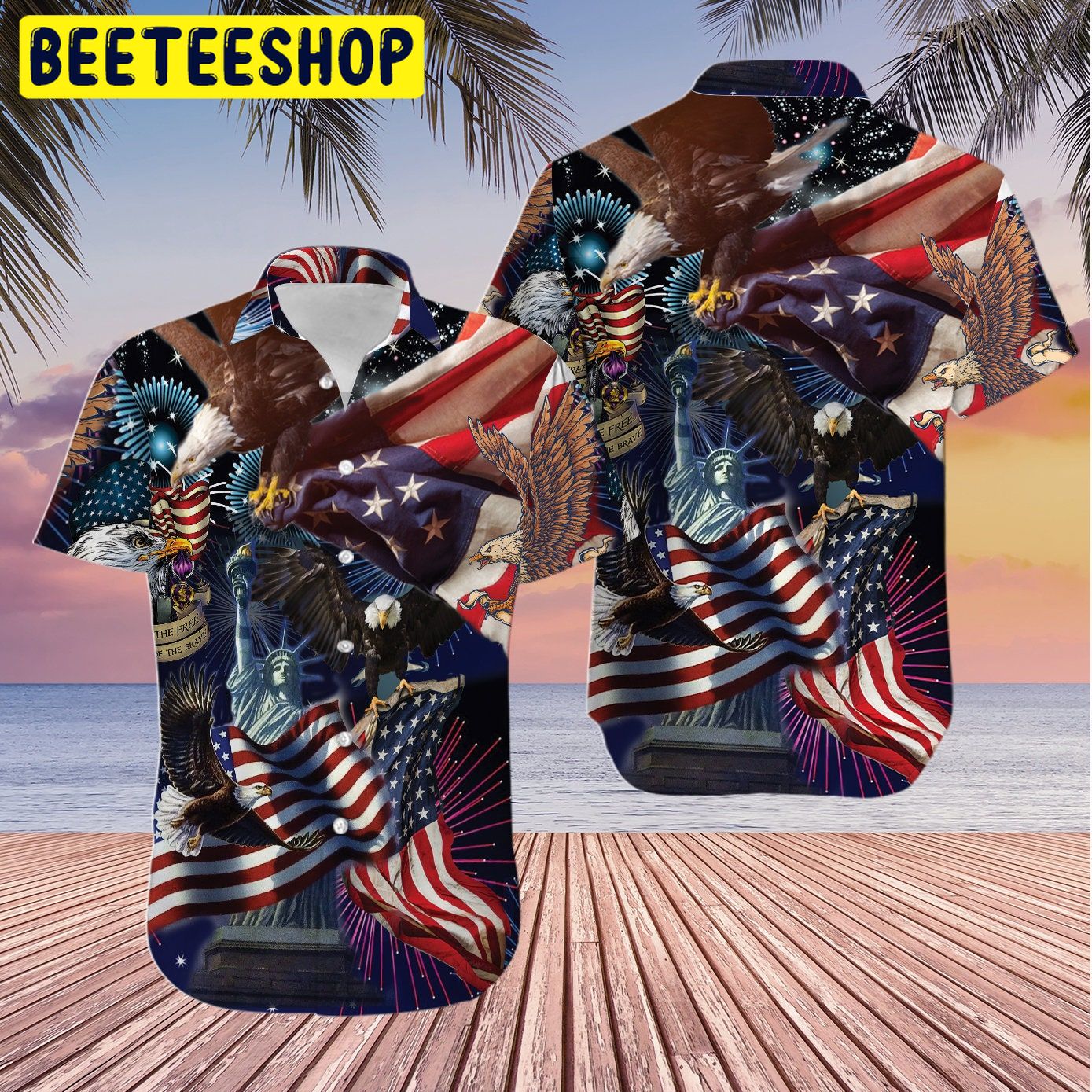 American Patriotic Eagle Trending Hawaiian Shirt-1