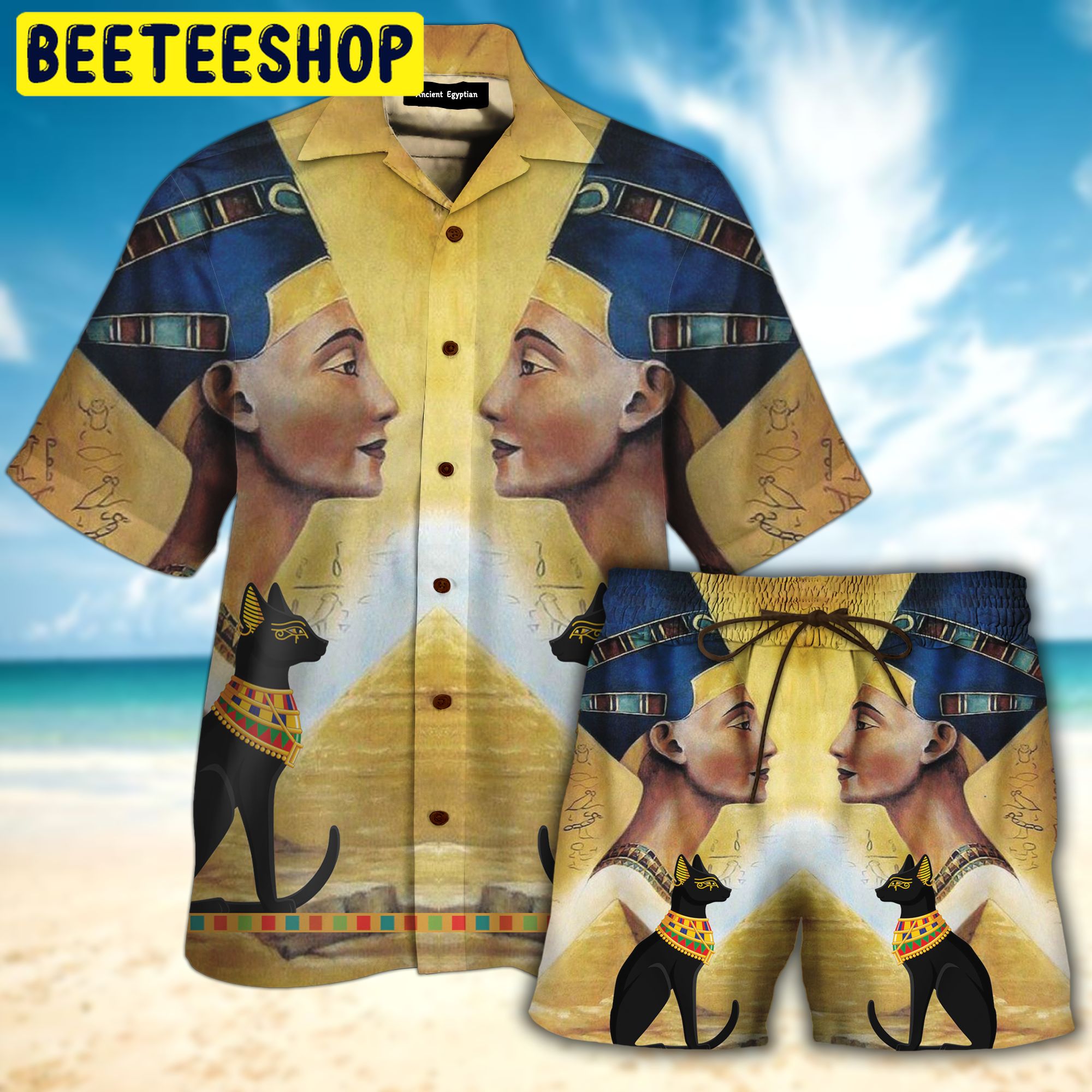 Ancient Egyptian 3d All Over Printed Trending Hawaiian Shirt And Short-1
