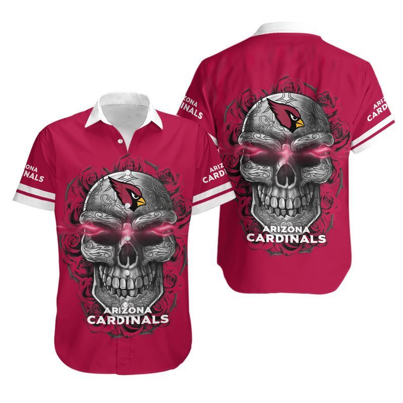 Arizona Cardinals Sugarskull Short Sleeve Button Up Tropical