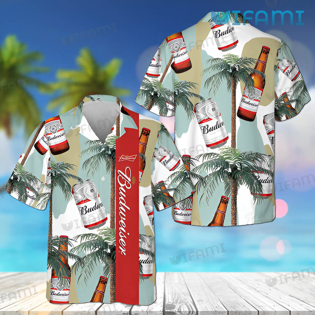 Coconut Tree Budweiser Hawaiian Shirt Beer Lovers Gift