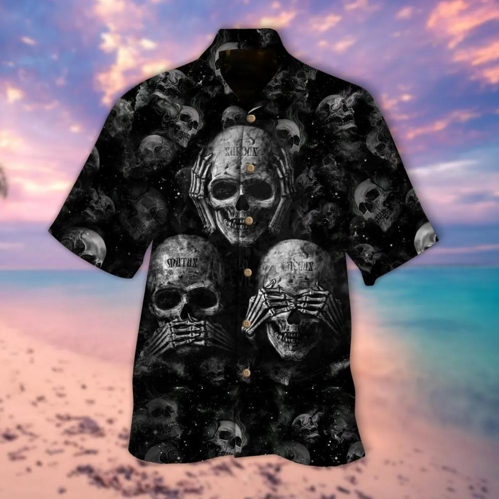Emotion Skull Halloween Hawaiian Shirt Print Short Sleeve Unisex Shirt