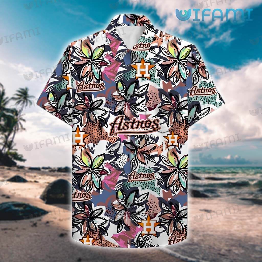 Astros Hawaiian Shirt Tropical Fruit Flower Banana Leaf Houston