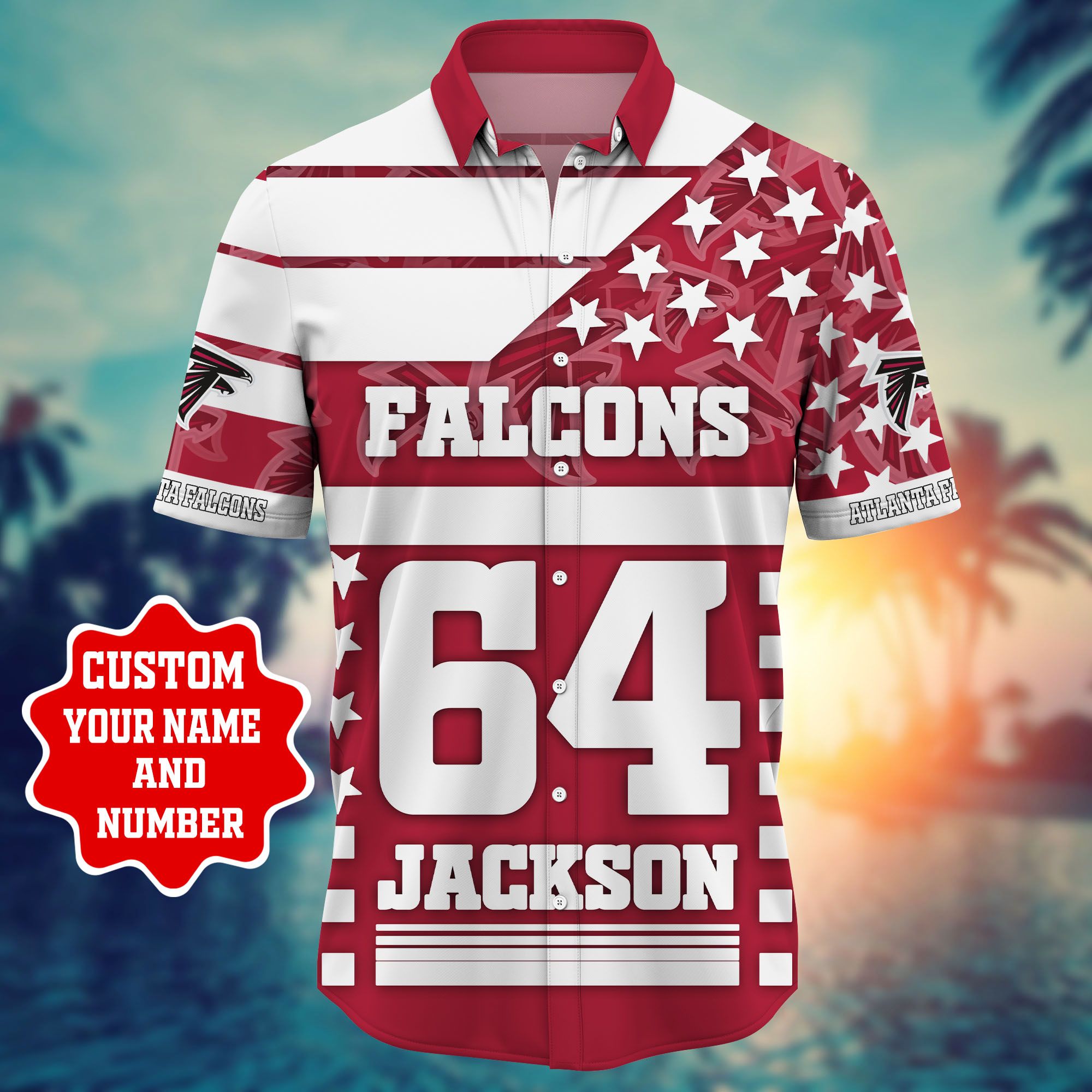 Atlanta Falcons NFL Hawaiian Shirt Custom Name Halloween Hot