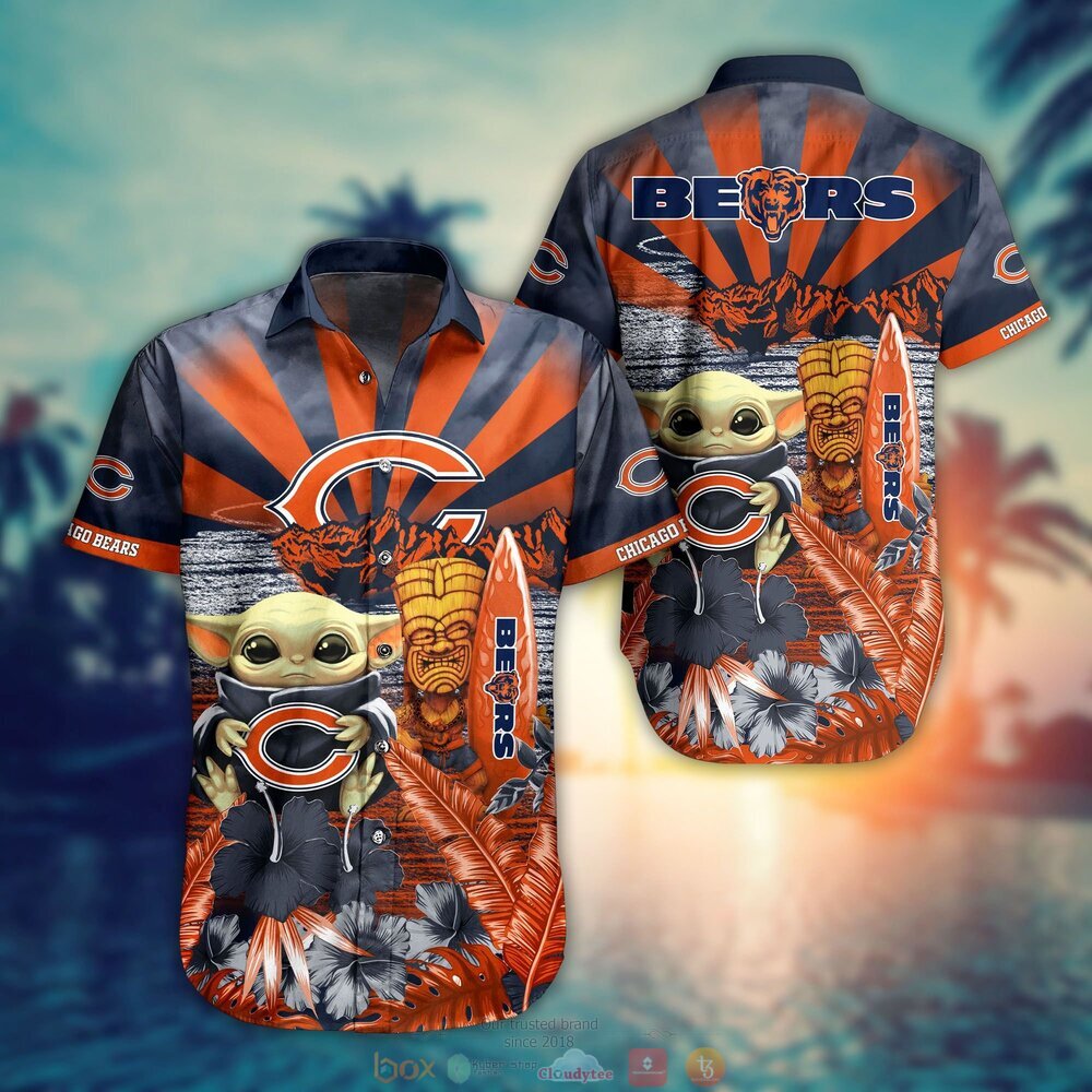 Chicago Bears NFL Pineapple Tropical Pattern Hawaiian Shirt And Short