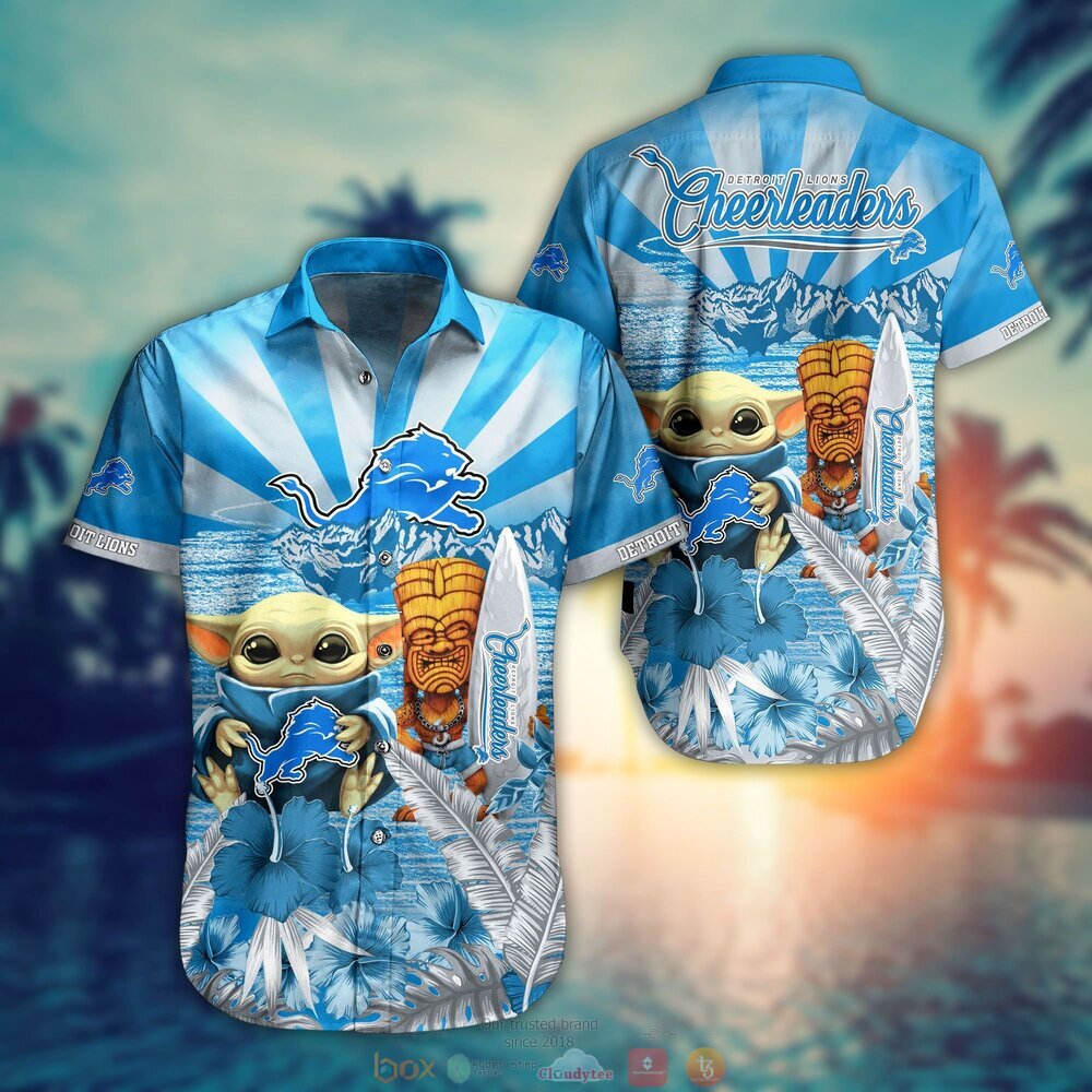 Baby Yoda Detroit Lions Nfl Hawaiian 3d Shirt For Fans-1
