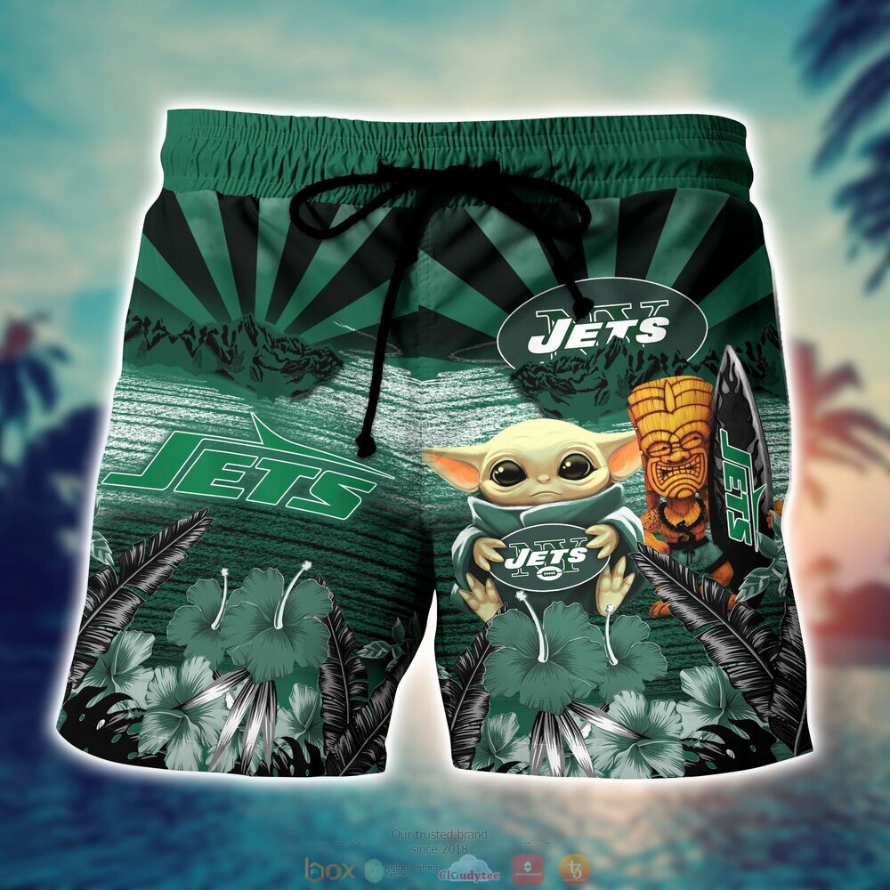 Custom Name For Fans New York Jets NFL Baby Yoda Lover Tropical Hawaiian  Shirt