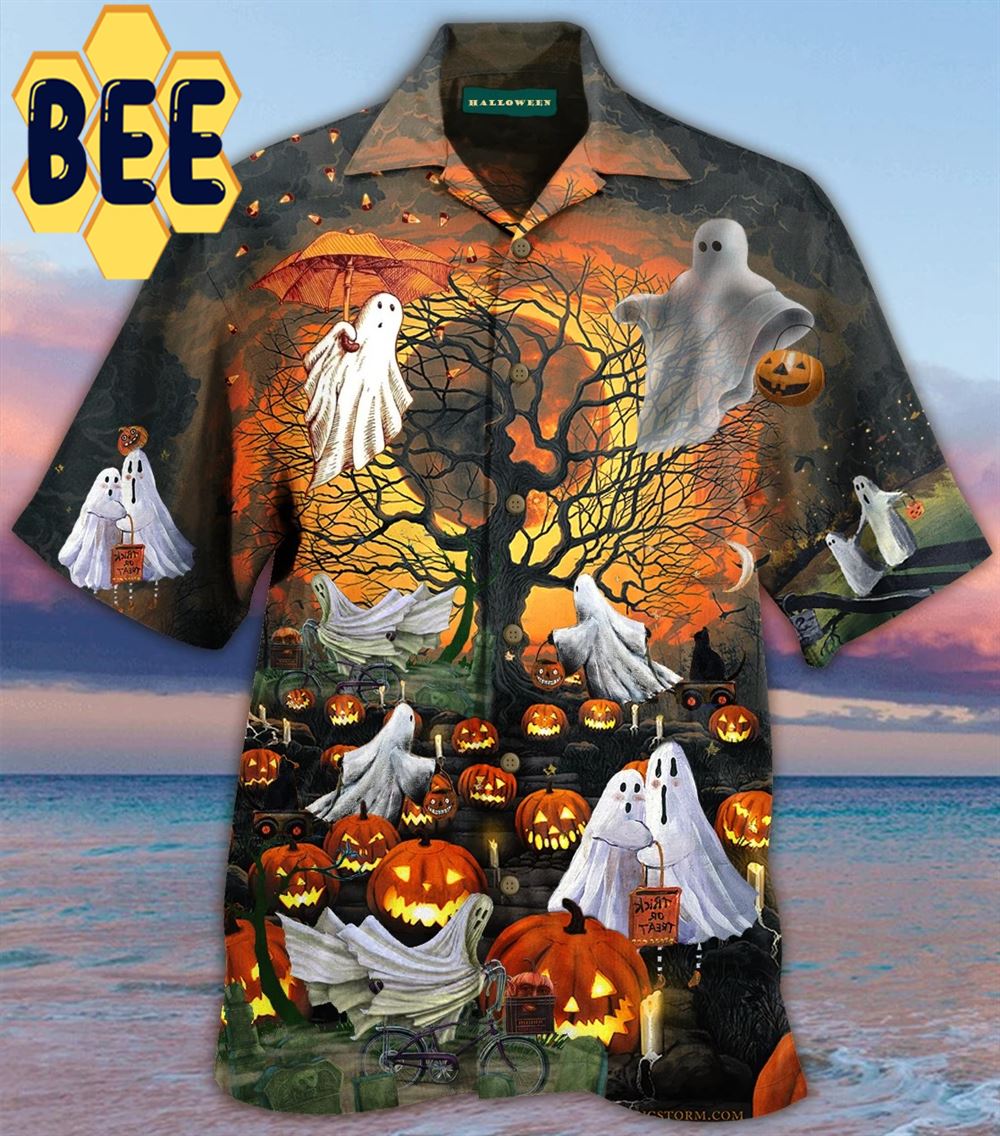 Halloween Ghost Party Hawaiian Shirt-1