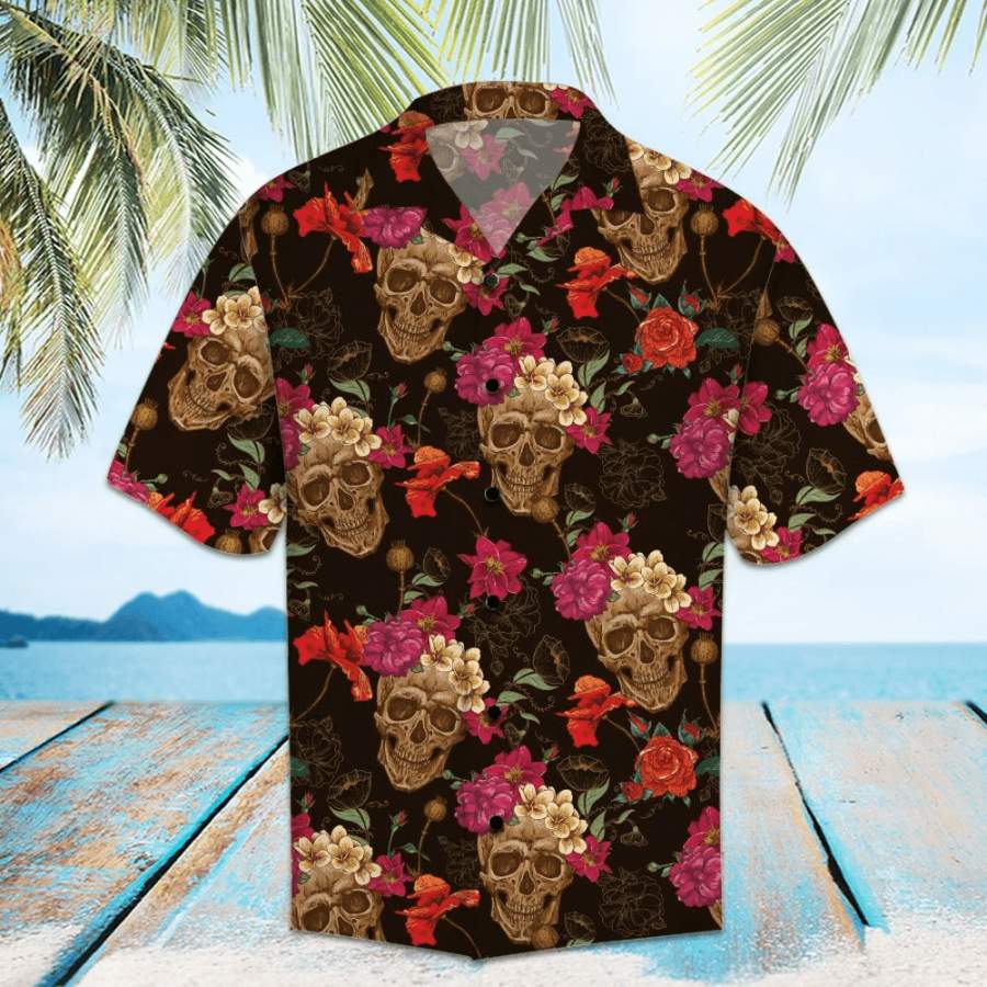 Hawaiian Aloha Shirts Amazing Skull Dh-1
