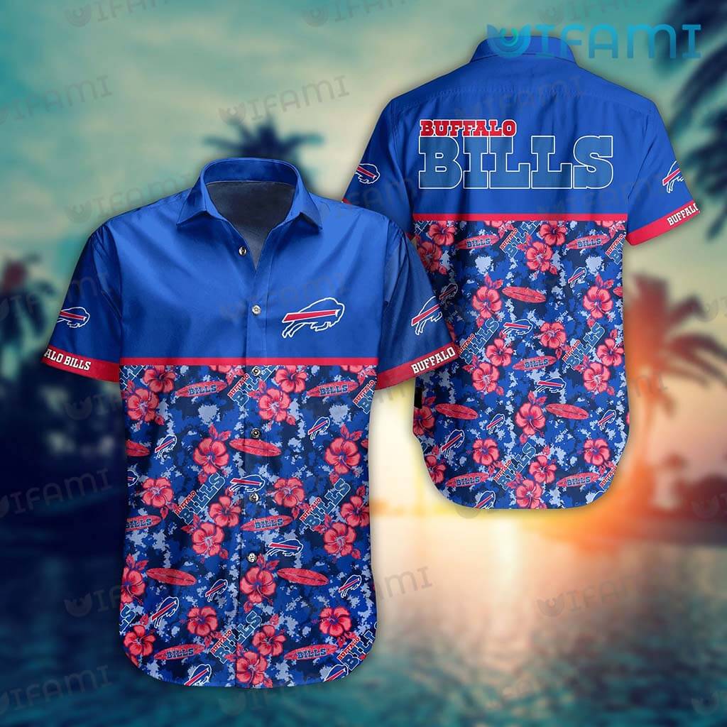 Buffalo Bills Hawaiian Shirt Hibiscus Flower Blue Buffalo Bills Gift