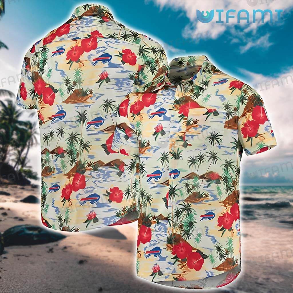 Buffalo Bills Hawaiian Shirt White Blue Coconut Buffalo Bills Gift