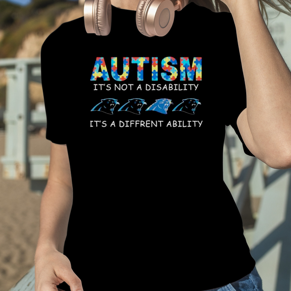 Official carolina Panthers Autism it's not a disability it's a different  ability shirt, hoodie, sweater, long sleeve and tank top