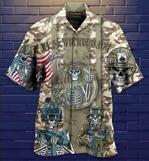 Hawaiian Aloha Shirts Us Veterans Skull-1