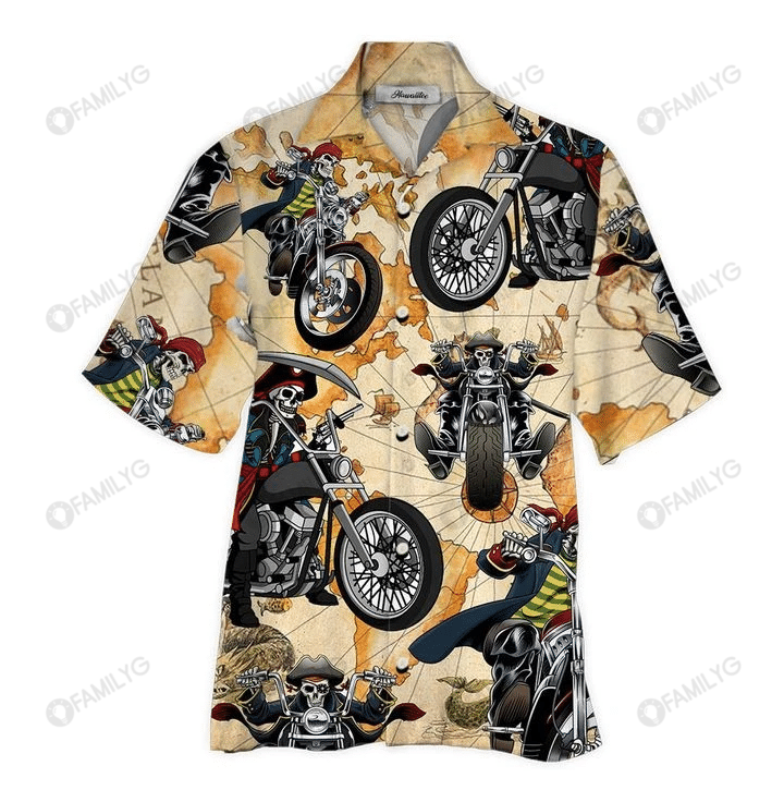 Hawaiian Motorcycle Shirts – Road King Skull Biker Unique Hawaiian Shirt