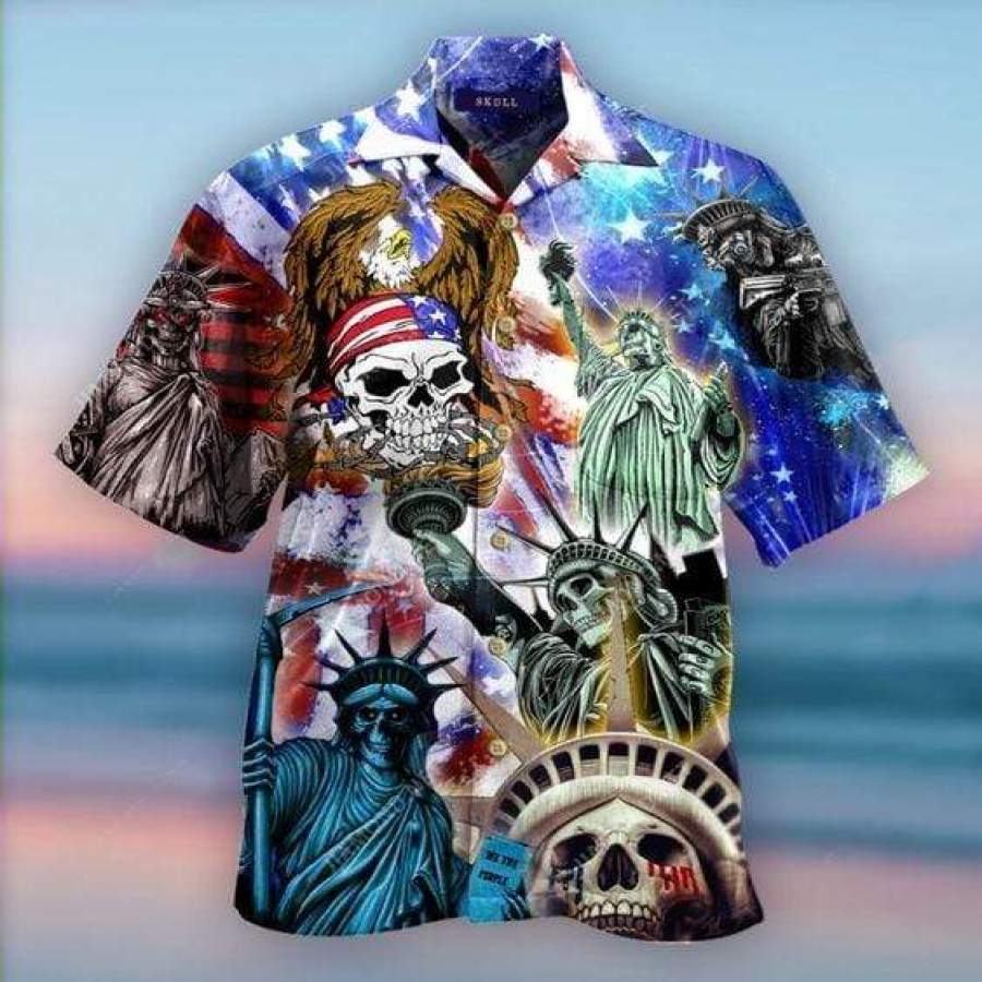 Hawaiian Shirts Liberty Skull