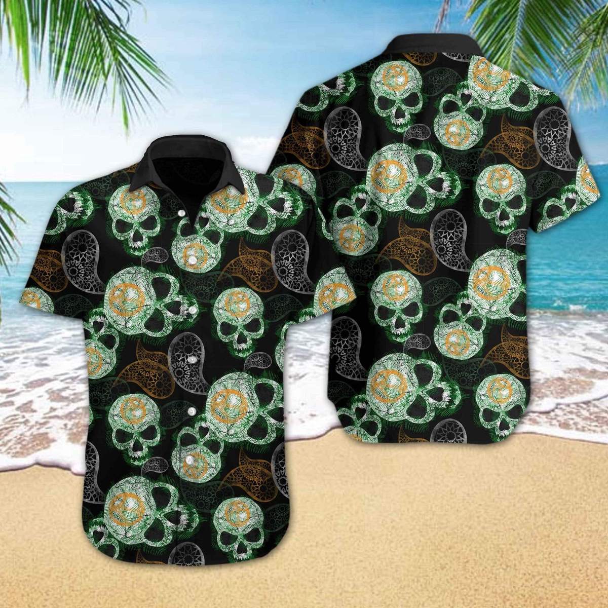 Hawaiian Shirts Skull Paisley Hawaiian Shirt For Men Hawaiian Shirt