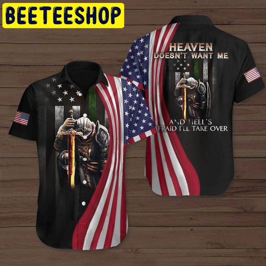 Heaven Doesnt Want Me Patriotic Hawaiian Shirt-1
