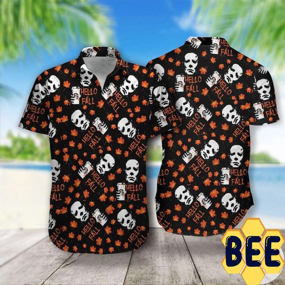 Hello Fall Michael Myers Halloween Hawaiian Shirt-1