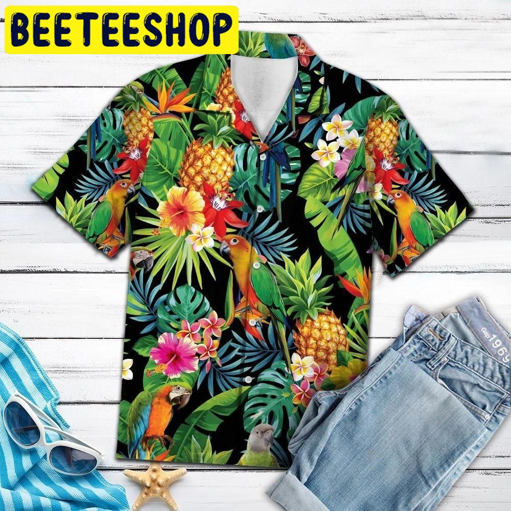 Hiding Parrot Hawaiian Shirt-1