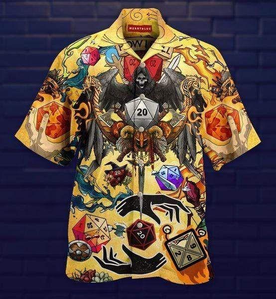 High Quality Skull Take A Chance And Roll The Dice Unisex Hawaiian Shirts