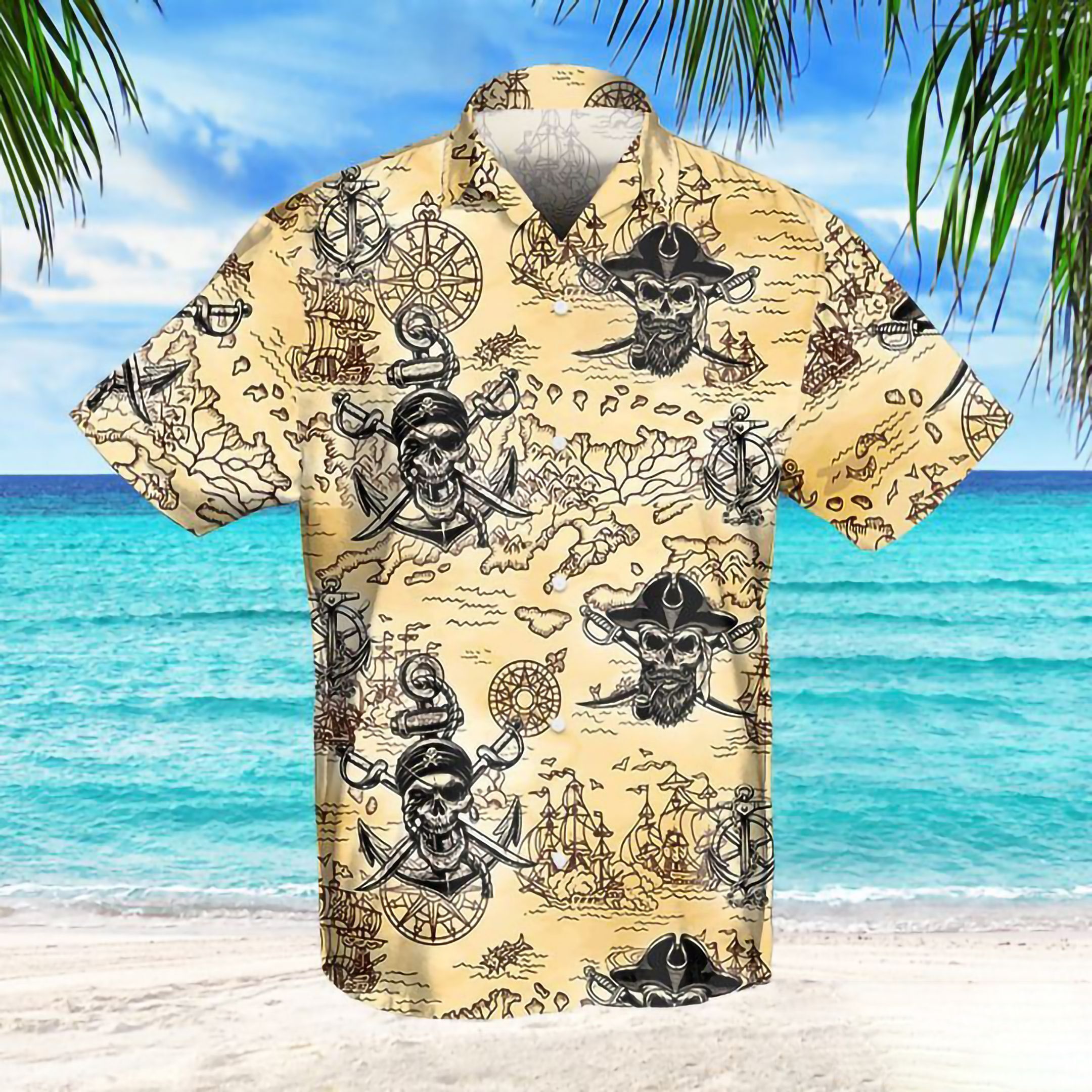 Higozy Pirate Skull Hawaiian Shirt