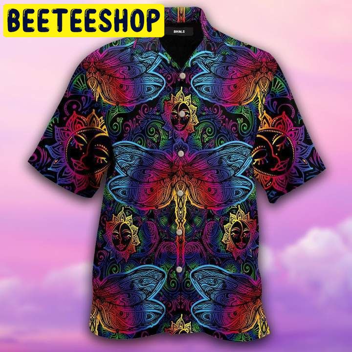 Hippie Mandala Dragonfly Hawaiian Shirt-1