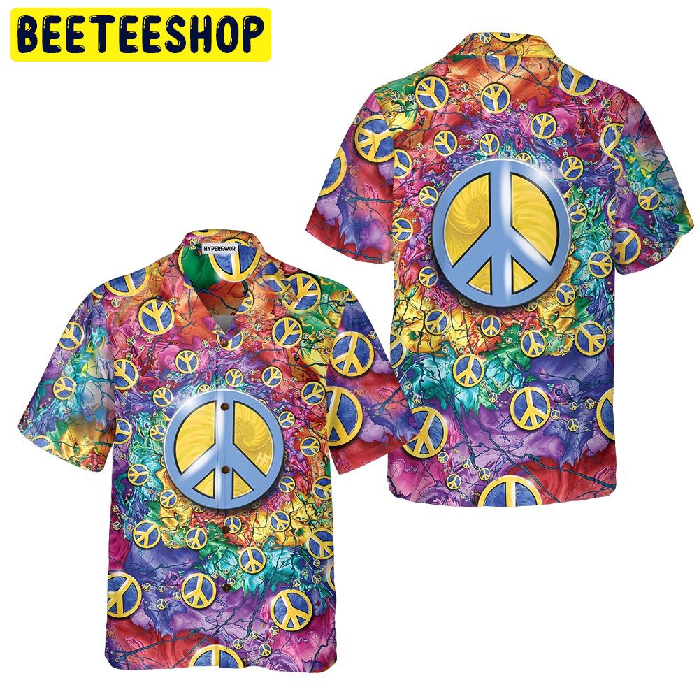 Hippie Peace Sign Trending Hawaiian Shirt-1