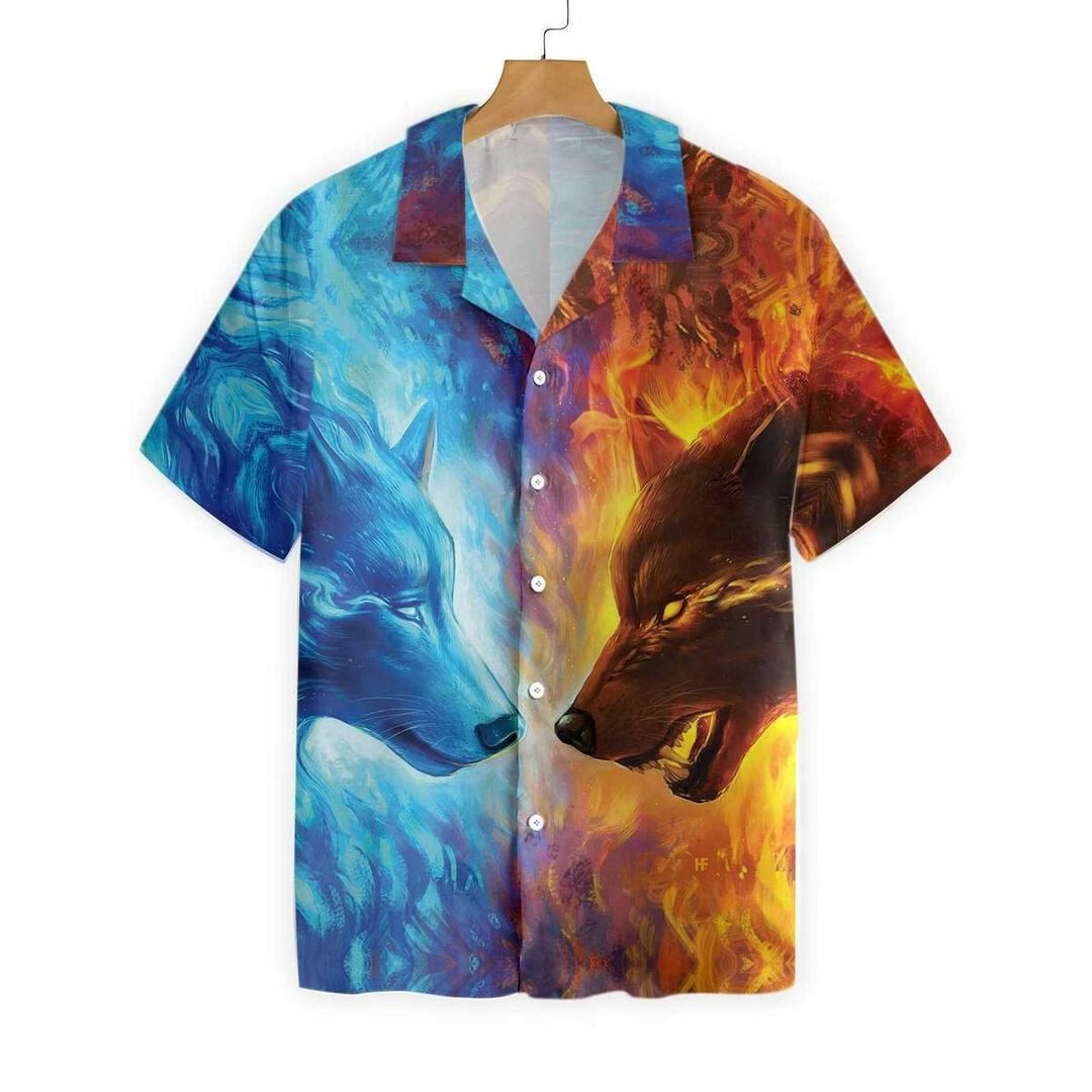 Ice And Fire Wolf Hawaiian Shirt