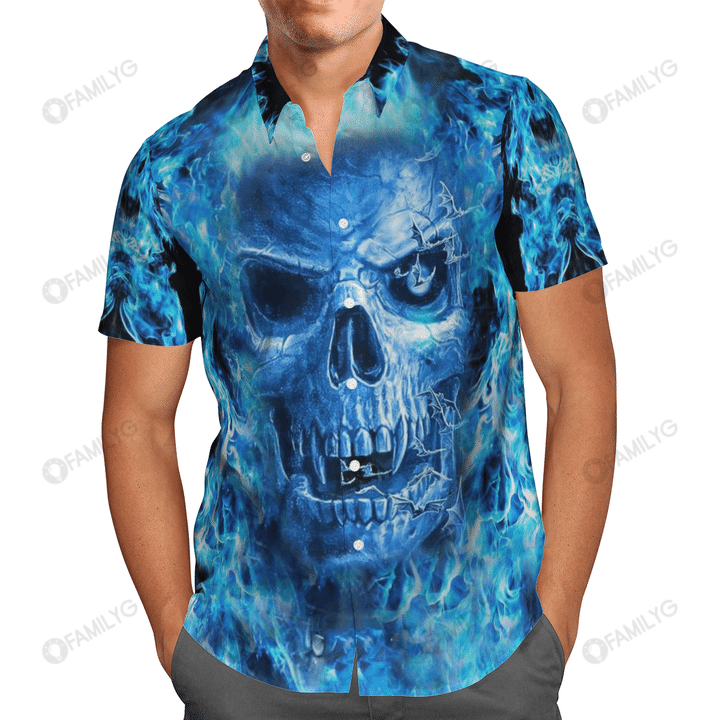 Ice Skull Art – Skull Unisex Hawaiian Shirt