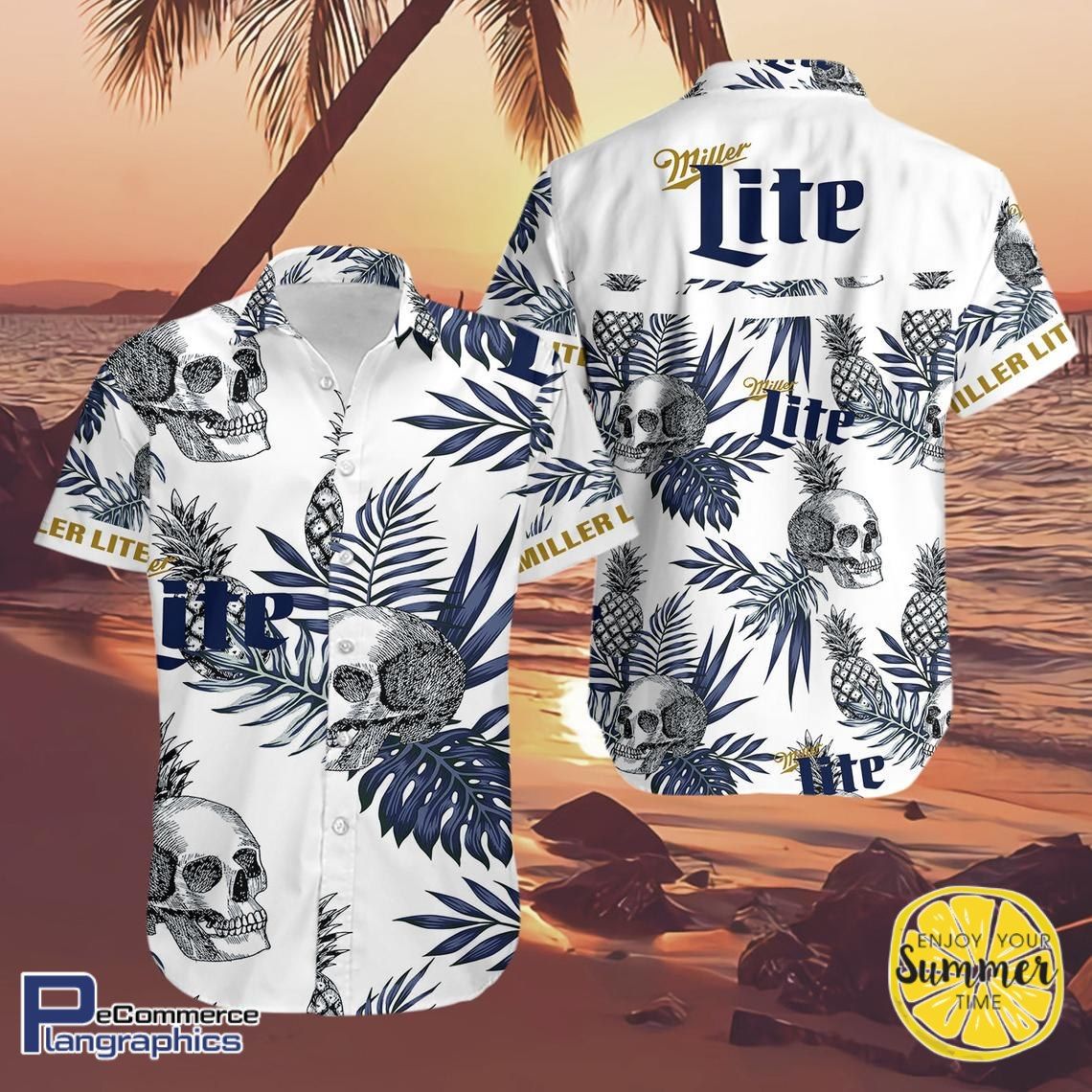 Mille Lite Skull Aloha Shirt Hawaiian Aloha Shirt