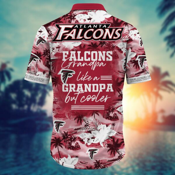 NFL Atlanta Falcons Hawaiian Shirt Red Silver Flower - Ingenious