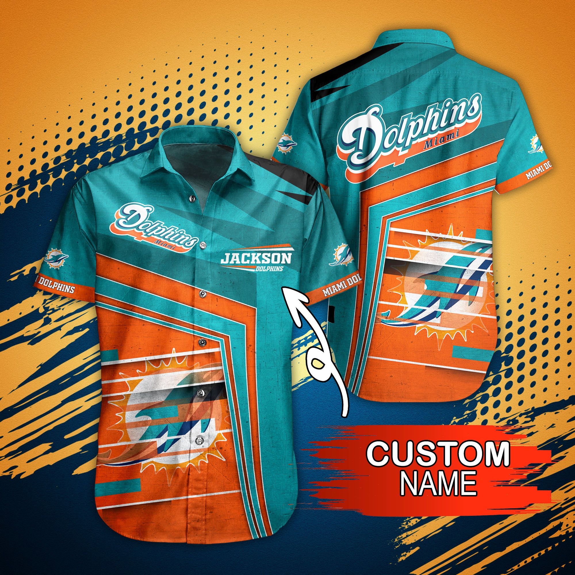 NFL Miami Dolphins Aqua Personalized Football Jersey • Kybershop