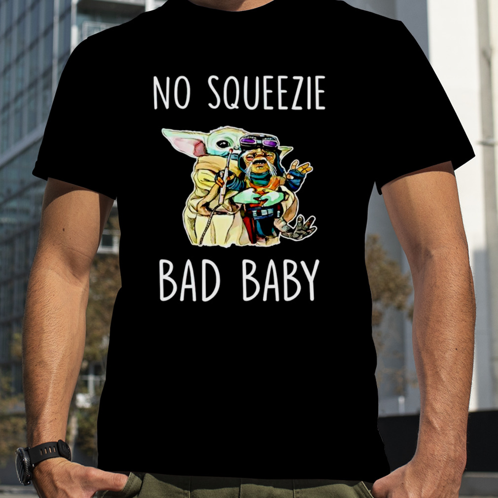 Baby Yoda and Baby Babu Frik no squeezie bad baby shirt