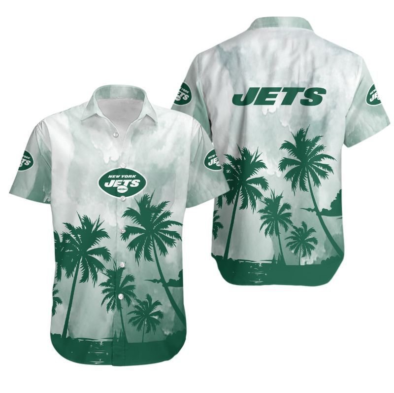 New York Jets Coconut Trees Nfl Hawaiian Shirt For Fans-1