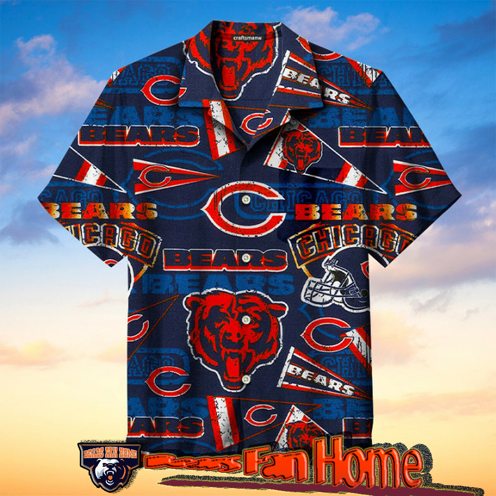 Nfl Chicago Bears Hawaiian Shirt Graphic For Fans-1