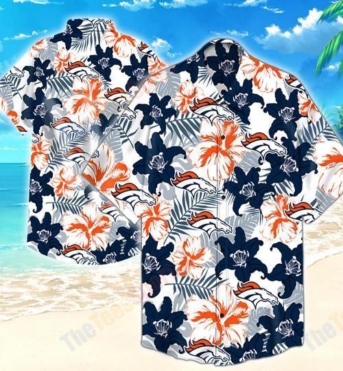 Nfl Hawaiian Shirt Denver Broncos Flower 3d-1