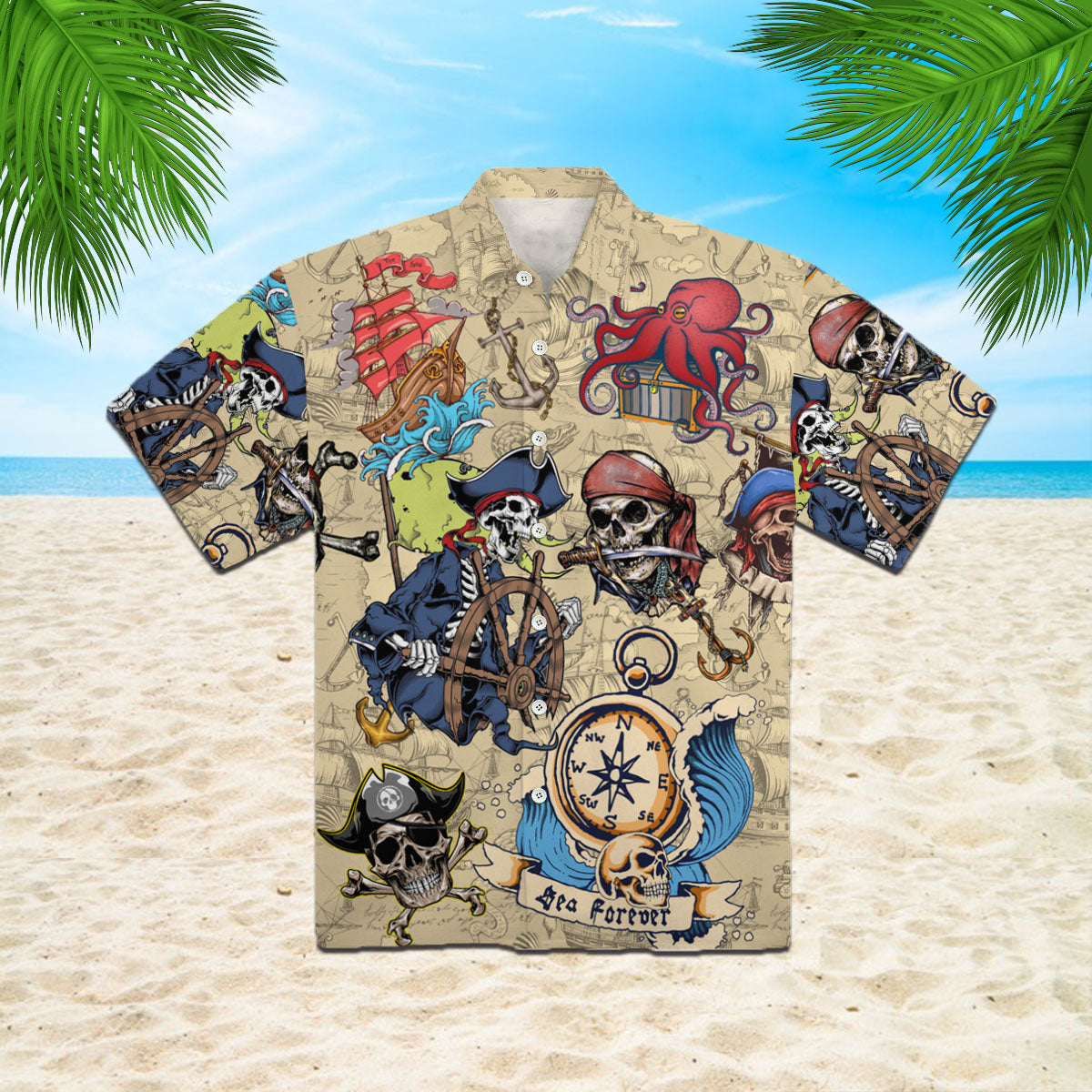 Oragontee Skull Pirate Hawaiian Shirt