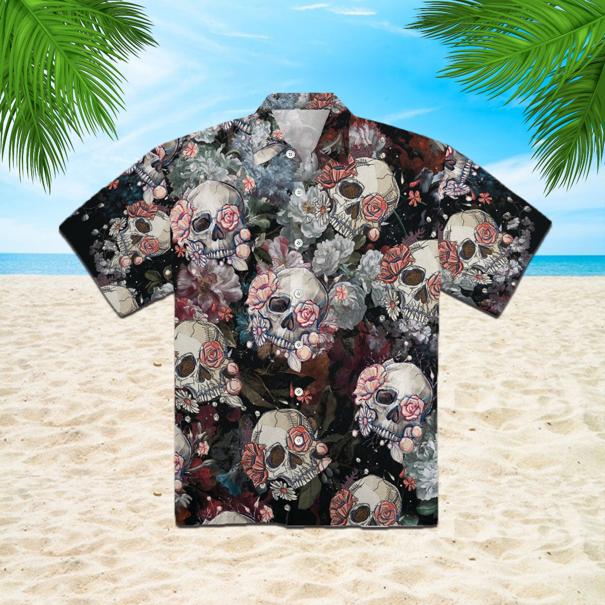 Oragontee Skull Roses Hawaiian Shirt