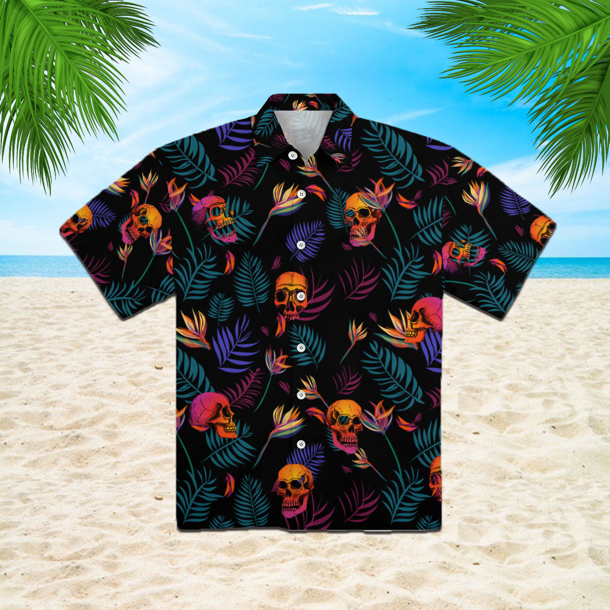 Oragontee Skull Spooky Hawaiian Shirt
