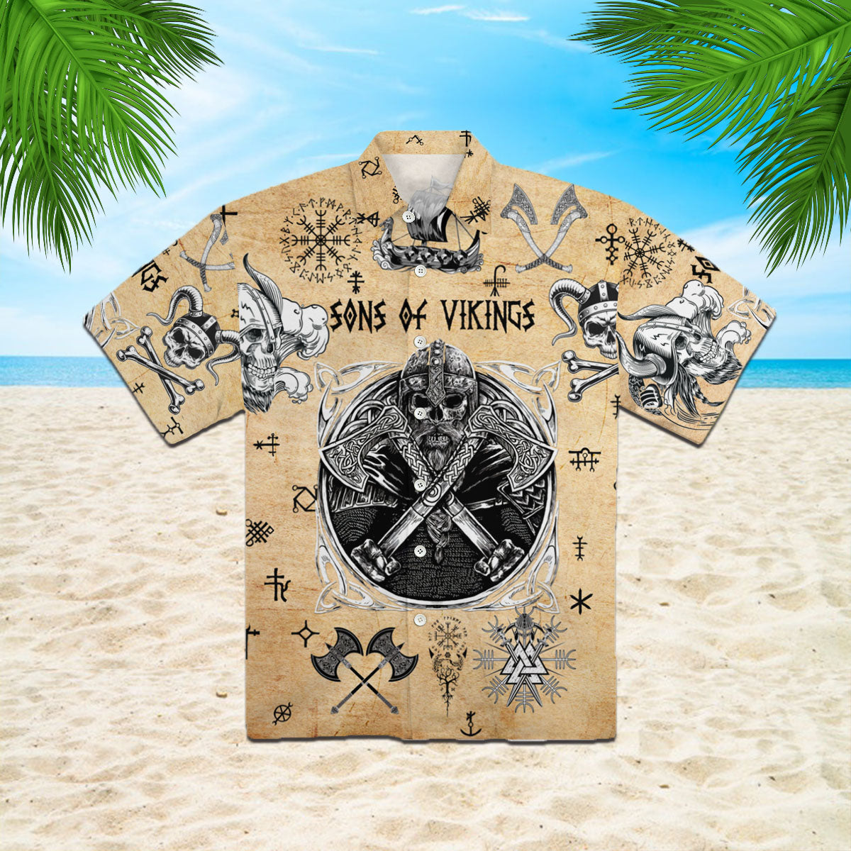 Oragontee Skull Viking Hawaiian Shirt For Men Women Adult