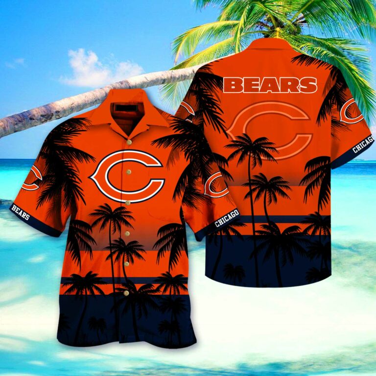 Chicago Bears Nfl Hawaiian Shirt Short 3d For Fans-1